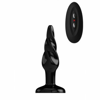 13 X 3,7 Cm Buttplug Bottomline Swirl Black Vibrating 3 13 X 3,7 Cm Buttplug Bottomline Swirl Black Vibrating