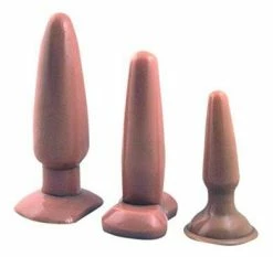 Nanma Vanilla Dip Butt Plug Set 3 Größen (10 Cm. 12.5 Cm. 15 Cm) - Hautfarbe. 1