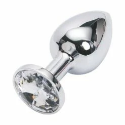 30mm Edelstahl Anal Plug Buttplug Extra Schwer 140g Mit Klarem Kristall