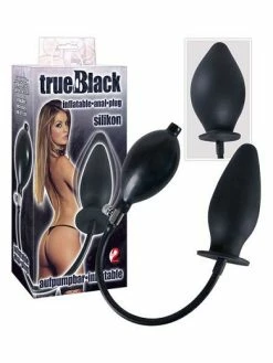 True Black Large: Analplug Mit Pumpe, Schwarz