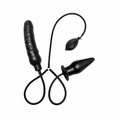 Master Series Deuce Double Penetration Inflatable Dildo+Anal Plug: Dildo Und Analplug Mit 3 Master Series Deuce Double Penetration Inflatable Dildo+Anal Plug: Dildo Und Analplug Mit