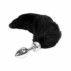 Erotic Fashion Butt Plug Smal Mit Schwarzem Schwanz. Schwarze Metall Durchmesser 3 X 7.3 C