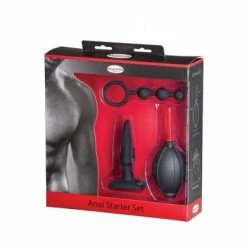 Malesation Anal Starter: Analtoy-Set, Schwarz/rot